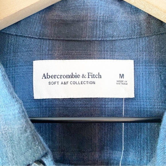 ABERCROMBIE & FITCH Cozy AF Plaid Button Up NWT Sz Medium - Picture 5 of 7